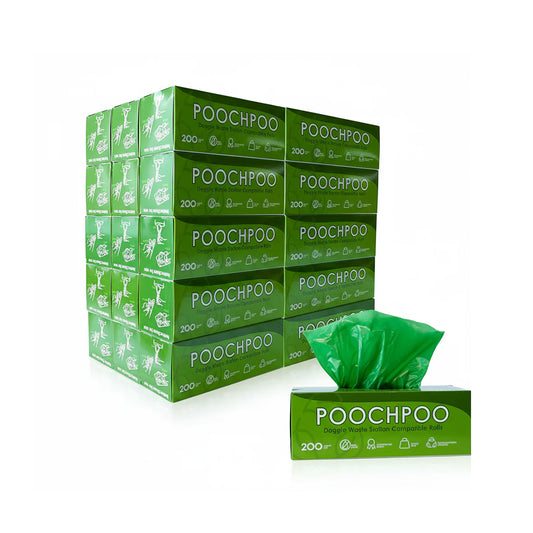 POOCHPOO Biodegradable Dog Waste Bags - 6000 Ct, 8"x13", 30 Rolls, Green