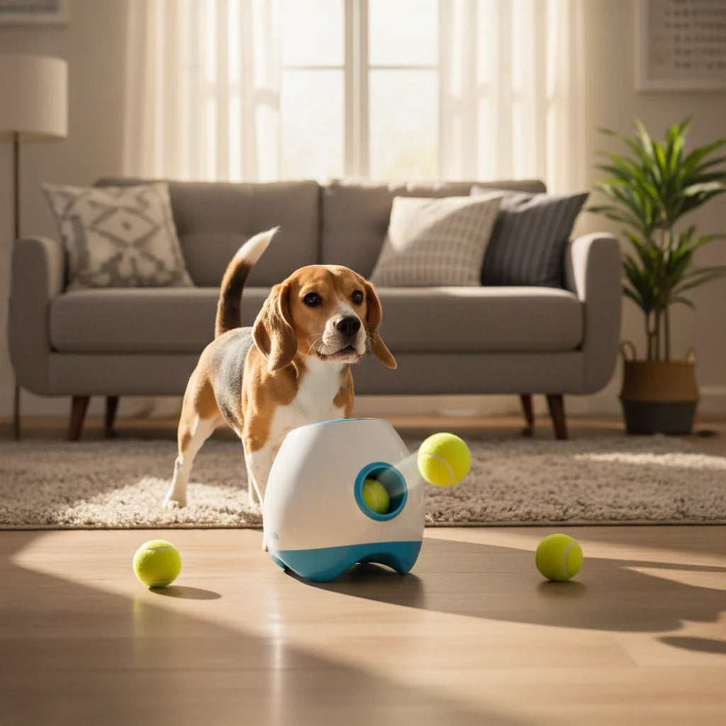 iFetch Too Automatic Dog Ball Launcher for Medium/Large Dogs, Rechargeable, Indoor/Outdoor