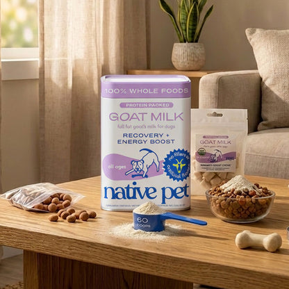 Native Pet Organic Goat Milk Powder for Dogs & Cats - 60 Scoops