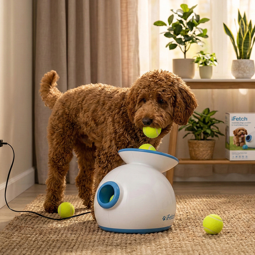 iFetch Automatic Dog Ball Launcher | Small-Medium Dogs | 3 Mini Tennis Balls