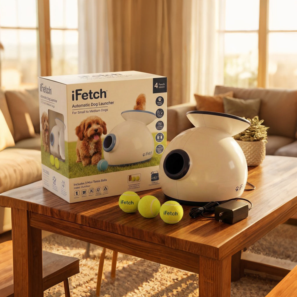 iFetch Automatic Dog Ball Launcher | Small-Medium Dogs | 3 Mini Tennis Balls