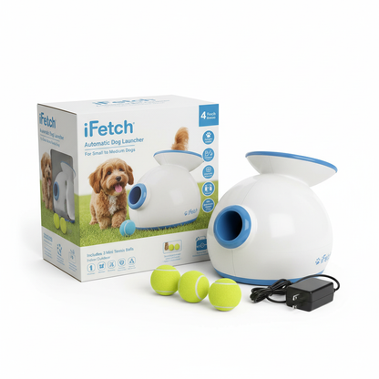 iFetch Automatic Dog Ball Launcher | Small-Medium Dogs | 3 Mini Tennis Balls