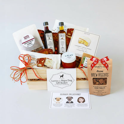 Lucca the Napa Dog Gift Basket: Human & Dog Treats for All Occasions