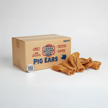 Canine Butcher Shop USA Pig Ears - 30 Jumbo All-Natural Chews