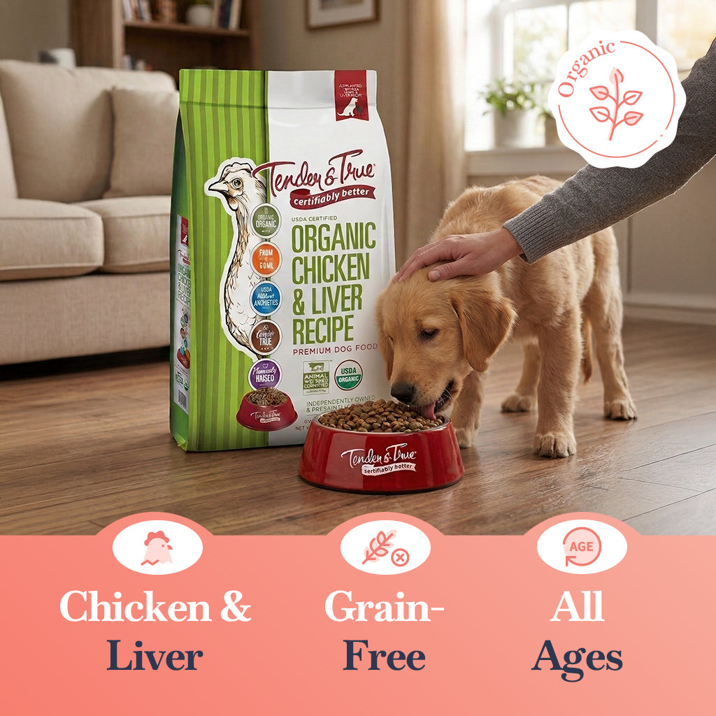 Tender & True Organic Chicken & Liver Recipe Dog Food, 20 lb