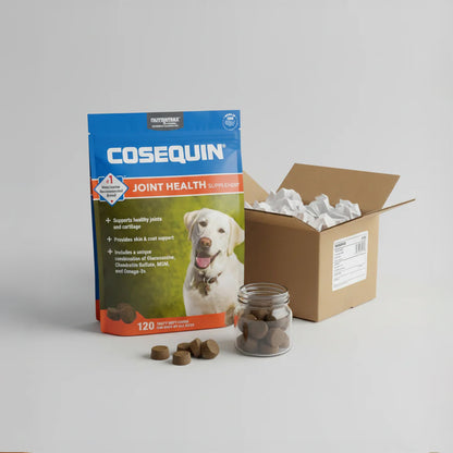 Nutramax Cosequin Dog Joint Health Soft Chews, Glucosamine, Chondroitin, MSM, Omega-3s, 120 Count