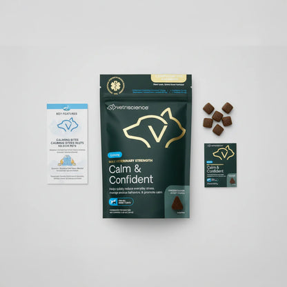 VetriScience Calm & Confident Chews for Dogs & Cats - Stress Relief Supplement (45 Count)