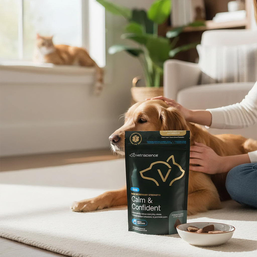 VetriScience Calm & Confident Chews for Dogs & Cats - Stress Relief Supplement (45 Count)