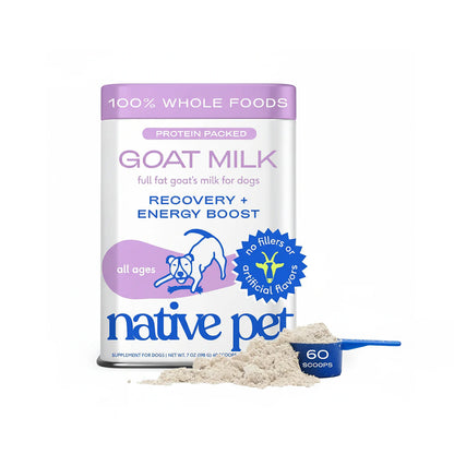Native Pet Organic Goat Milk Powder for Dogs & Cats - 60 Scoops